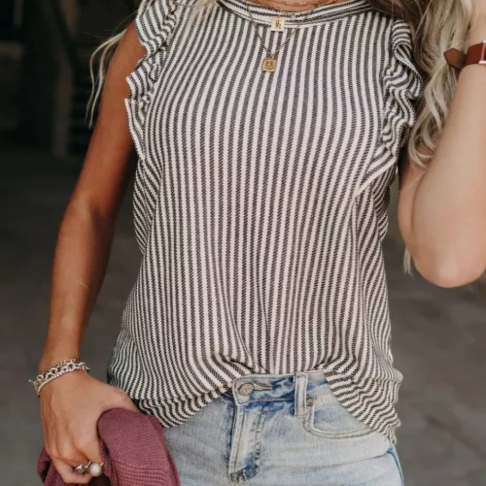 ♥️New ruffle Stripe tank top - Picture 10 of 14